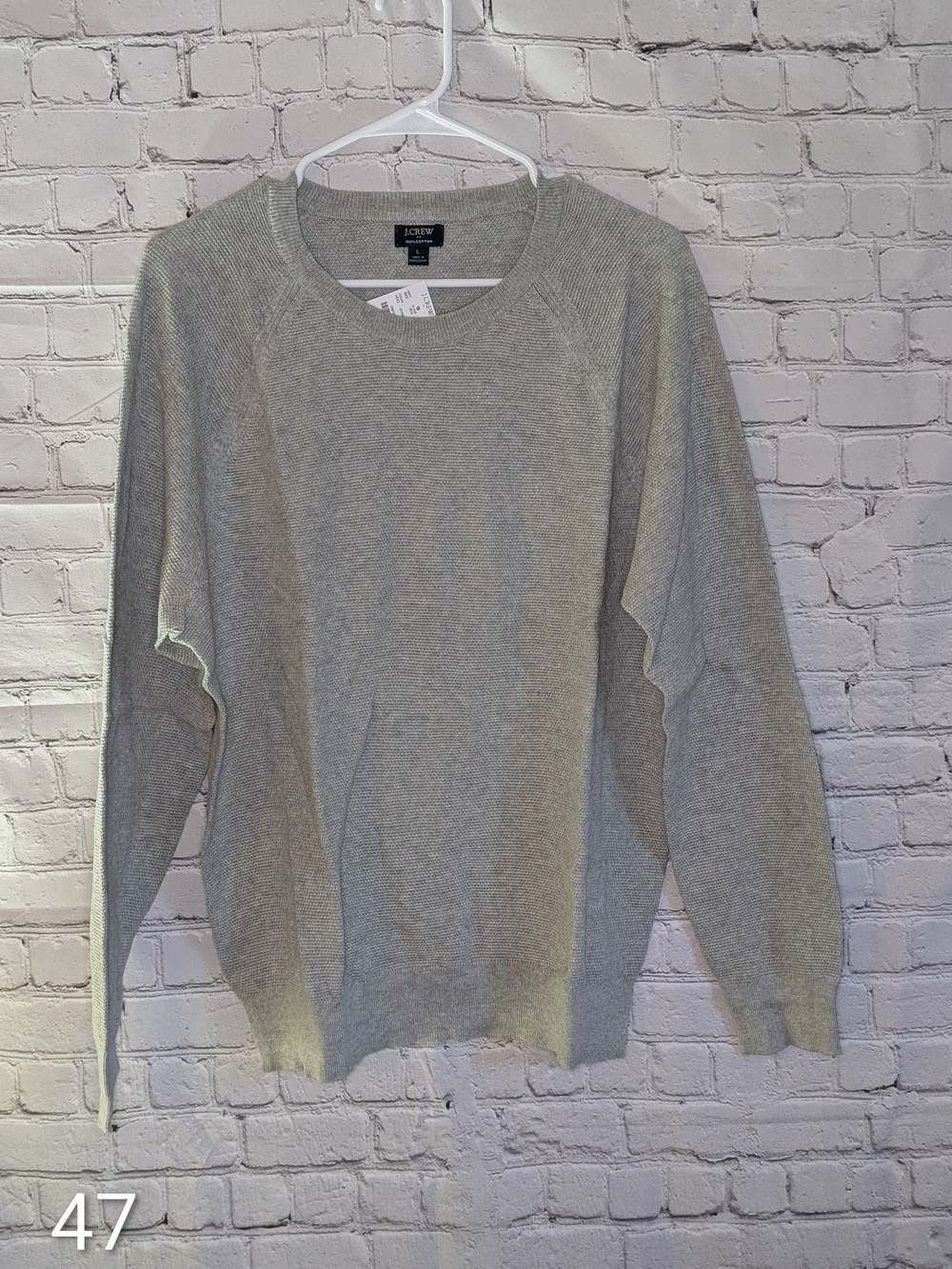 J. Crew Men's Crewneck Sweater - Light Gray NWT Large